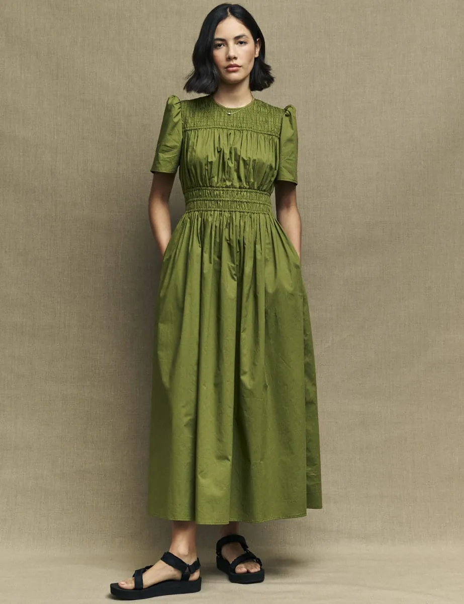 Olive Green Natalia Midi Dress sold by Nobody's Child product image thumbnail 2