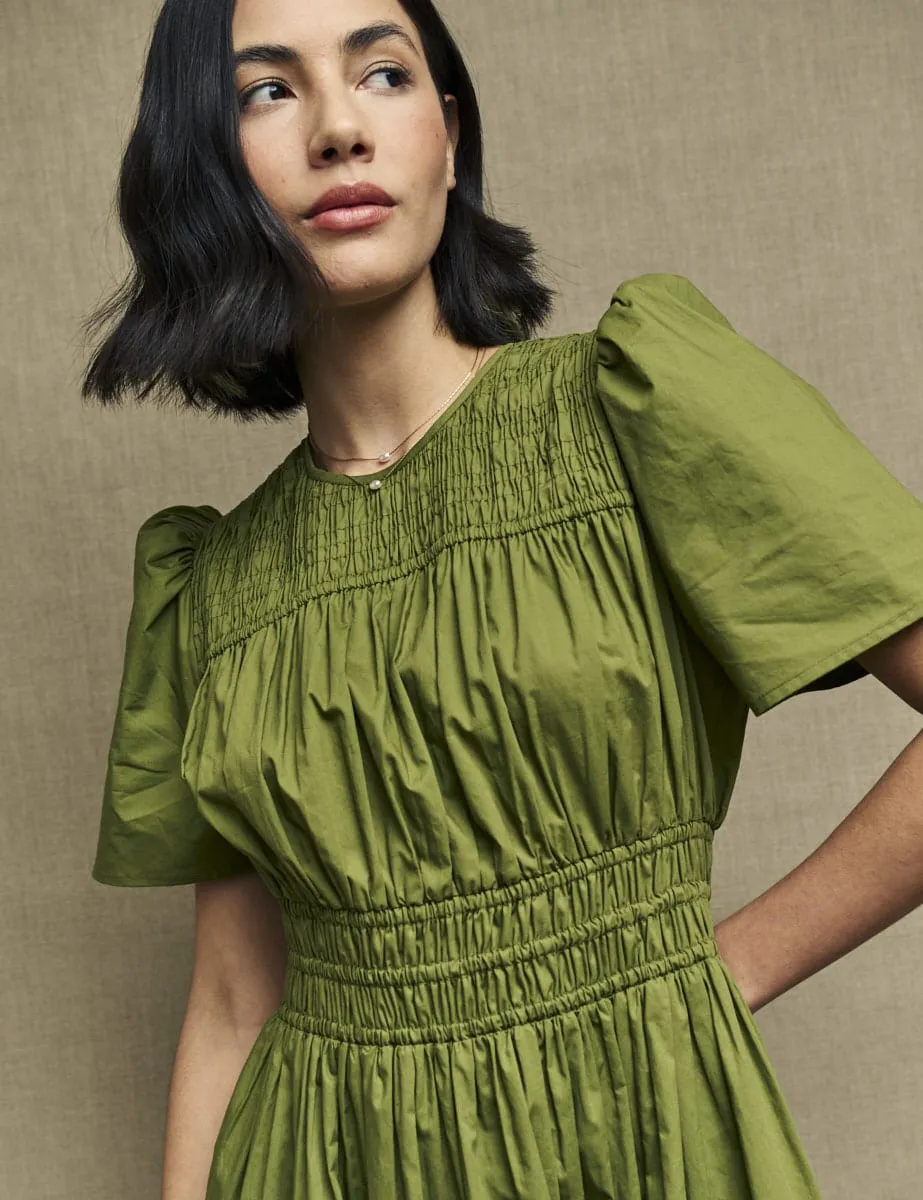 Olive Green Natalia Midi Dress sold by Nobody's Child product image thumbnail 3