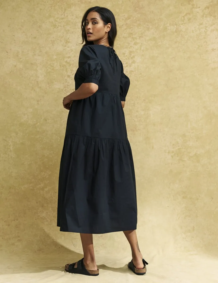 Petite Black Rochelle Smock Midi Dress sold by Nobody's Child product image thumbnail 4