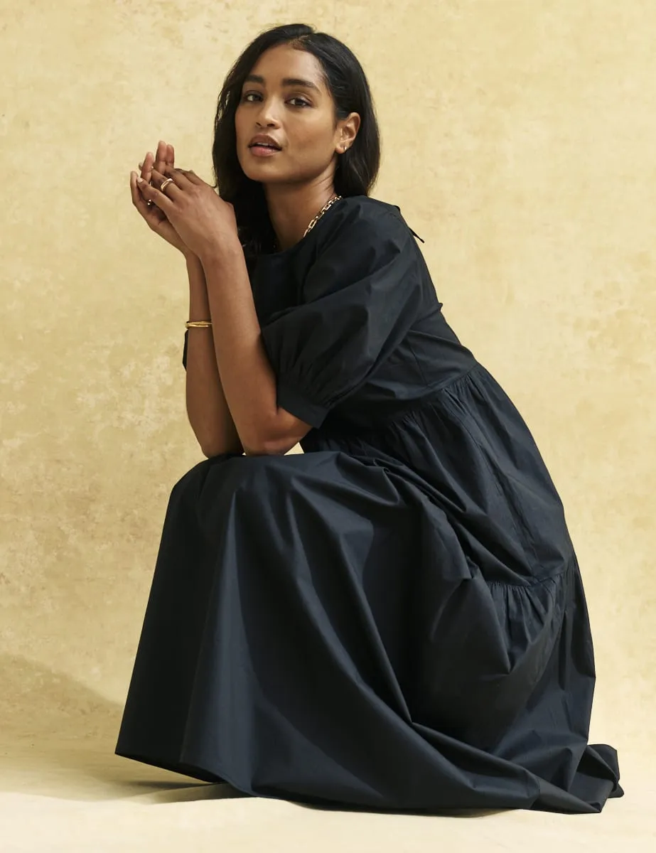 Petite Black Rochelle Smock Midi Dress sold by Nobody's Child product image thumbnail 2