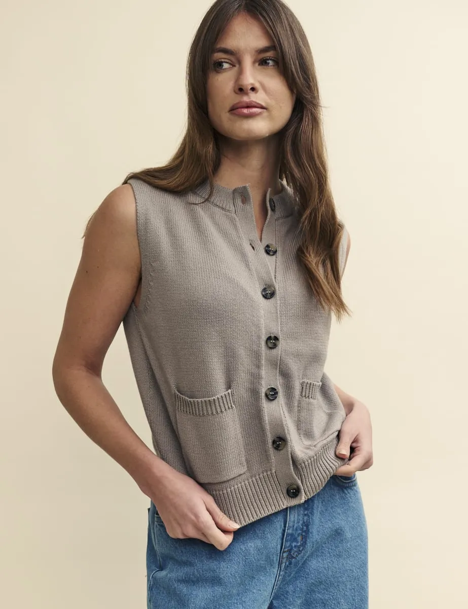 Grey Knitted Buttoned Vest sold by Nobody's Child product image thumbnail 4
