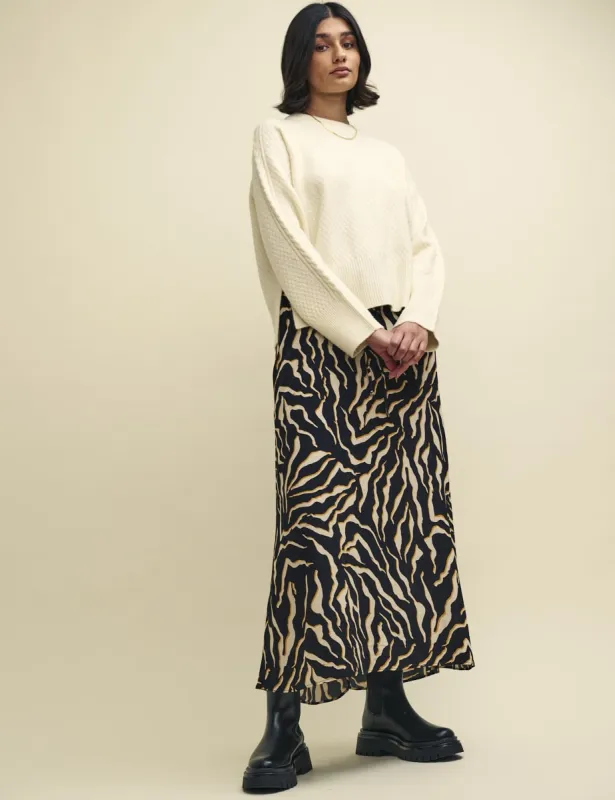 Animal Print Drawstring Waist Midaxi Skirt sold by Nobody's Child