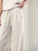 Petite Cream Linen-blend Drawstring Trousers sold by Nobody's Child