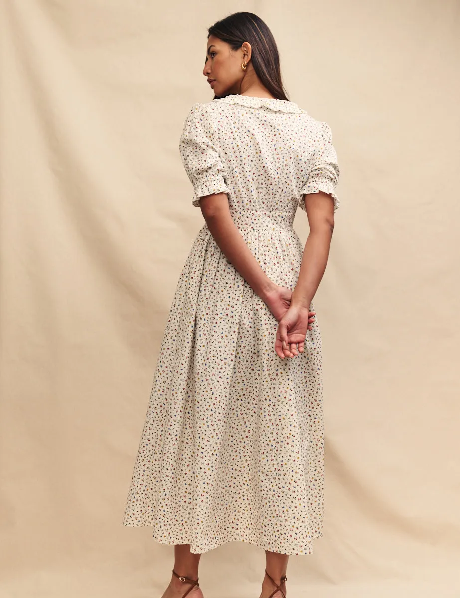 Cream Ditsy Floral Flossie Midi Dress sold by Nobody's Child product image thumbnail 4