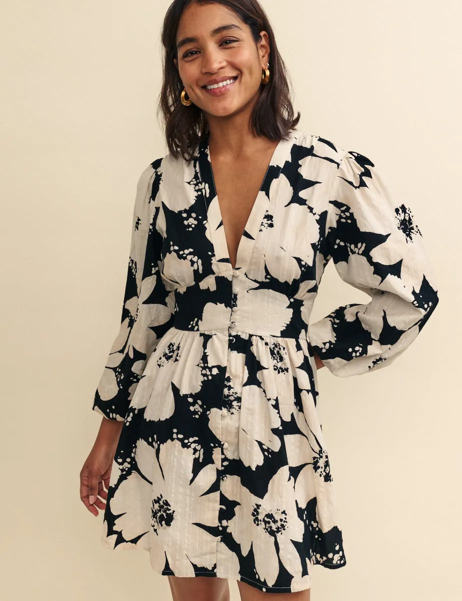 Cream Floral Long Sleeve Starlight Mini Dress sold by Nobody's Child product image thumbnail 3