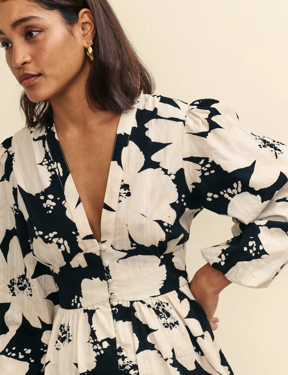 Cream Floral Long Sleeve Starlight Mini Dress sold by Nobody's Child product image thumbnail 2