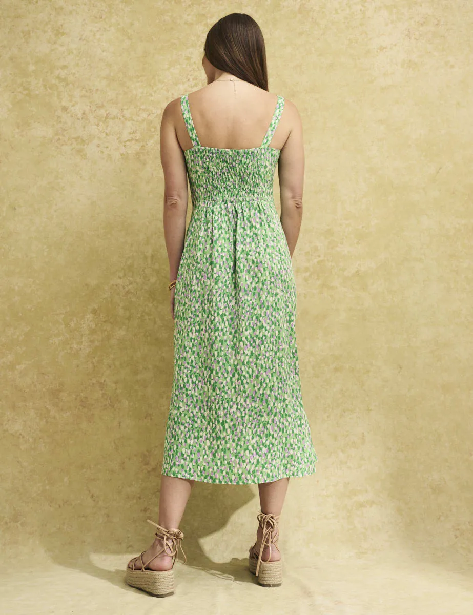 Green Brushstroke Sweetheart Lucia Midi Dress sold by Nobody's Child product image thumbnail 4
