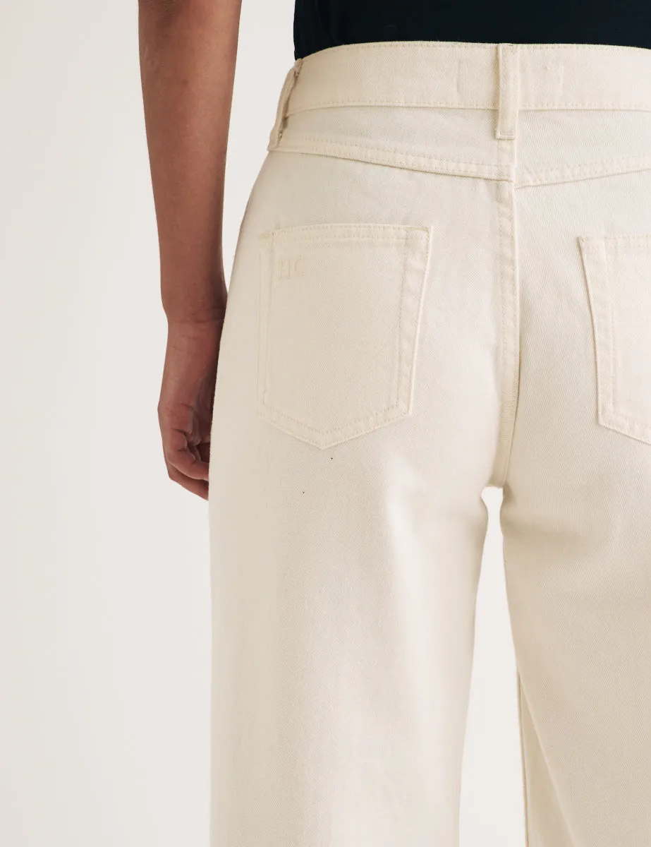 Cream Relaxed Straight Jeans sold by Nobody's Child product image thumbnail 4