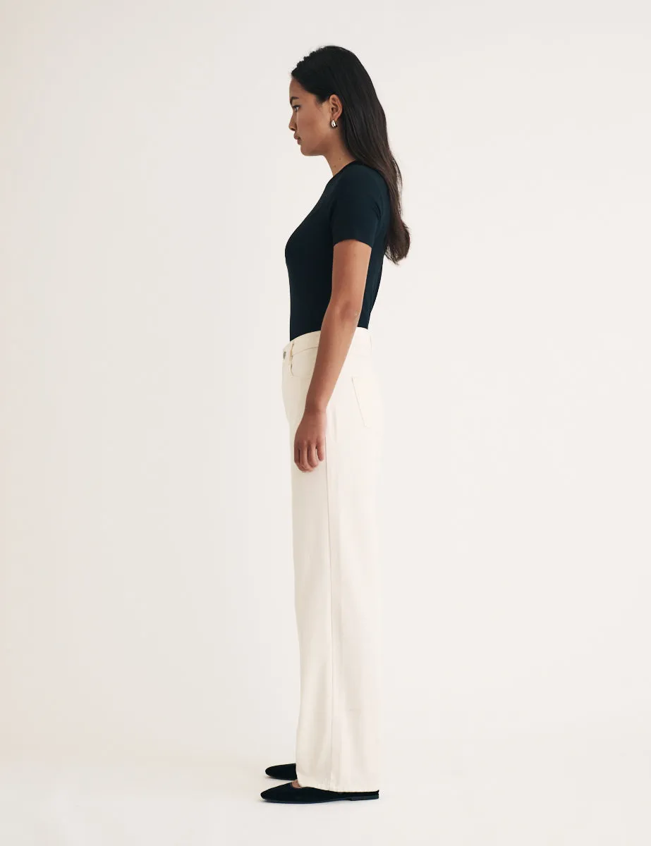 Cream Relaxed Straight Jeans sold by Nobody's Child product image thumbnail 3