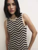 Black & White Chevron Mock-Crochet Racer Midi Dress sold by Nobody's Child