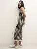 Black & White Chevron Mock-Crochet Racer Midi Dress sold by Nobody's Child
