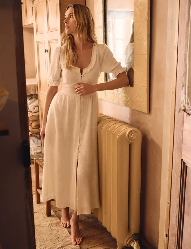 White Button Down Flossie Midi Dress sold by Nobody's Child