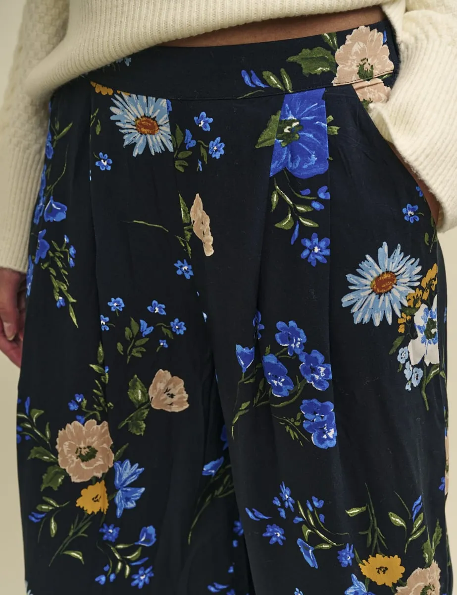 Black Floral Wide Leg Zeena Trousers sold by Nobody's Child product image thumbnail 3