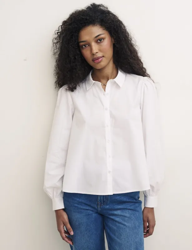 White Puff Sleeve Shirt sold by Nobody's Child