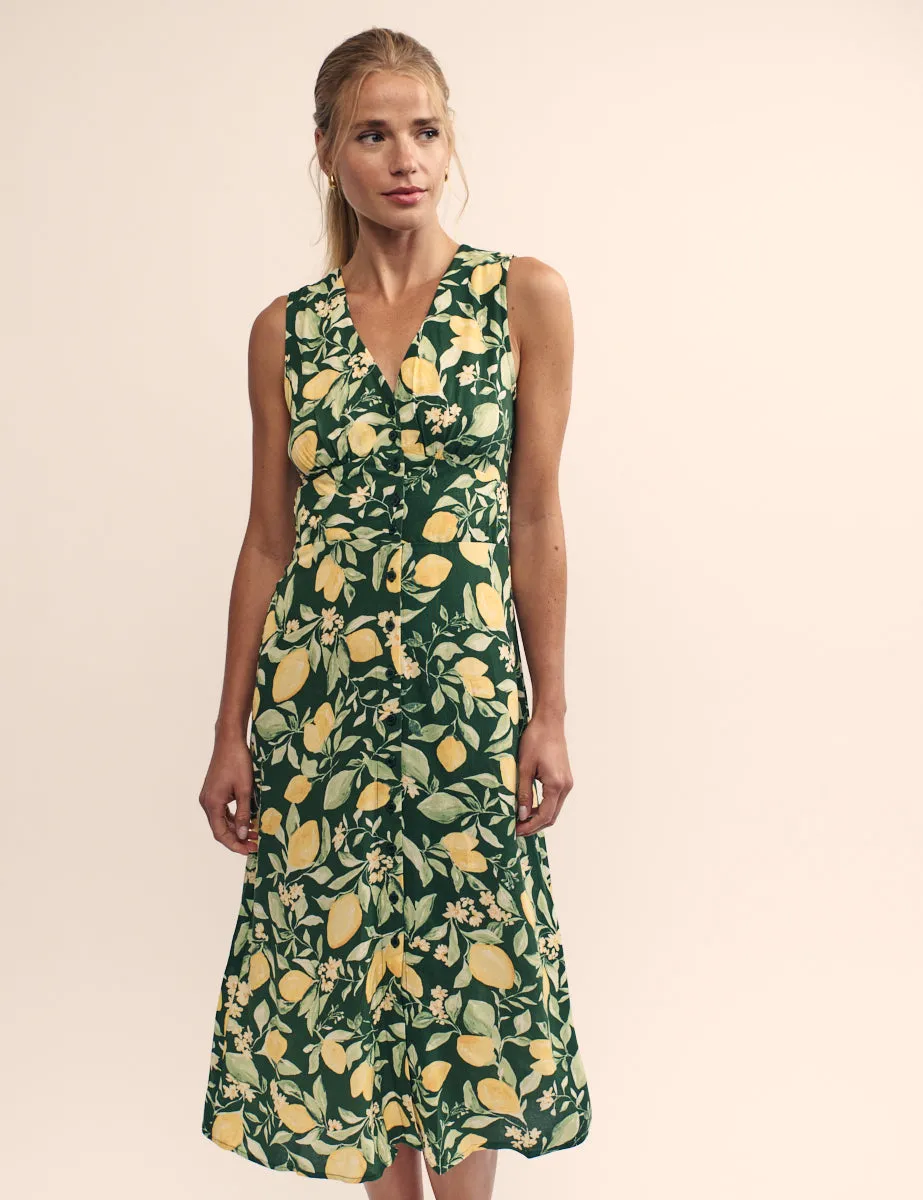 Green Lemon Print Sandra Midi Dress sold by Nobody's Child product image thumbnail 3