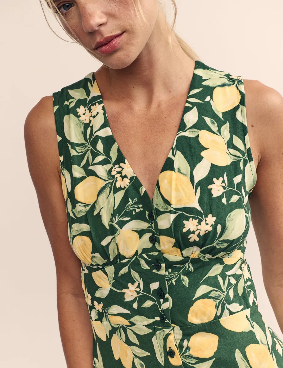 Green Lemon Print Sandra Midi Dress sold by Nobody's Child product image thumbnail 2