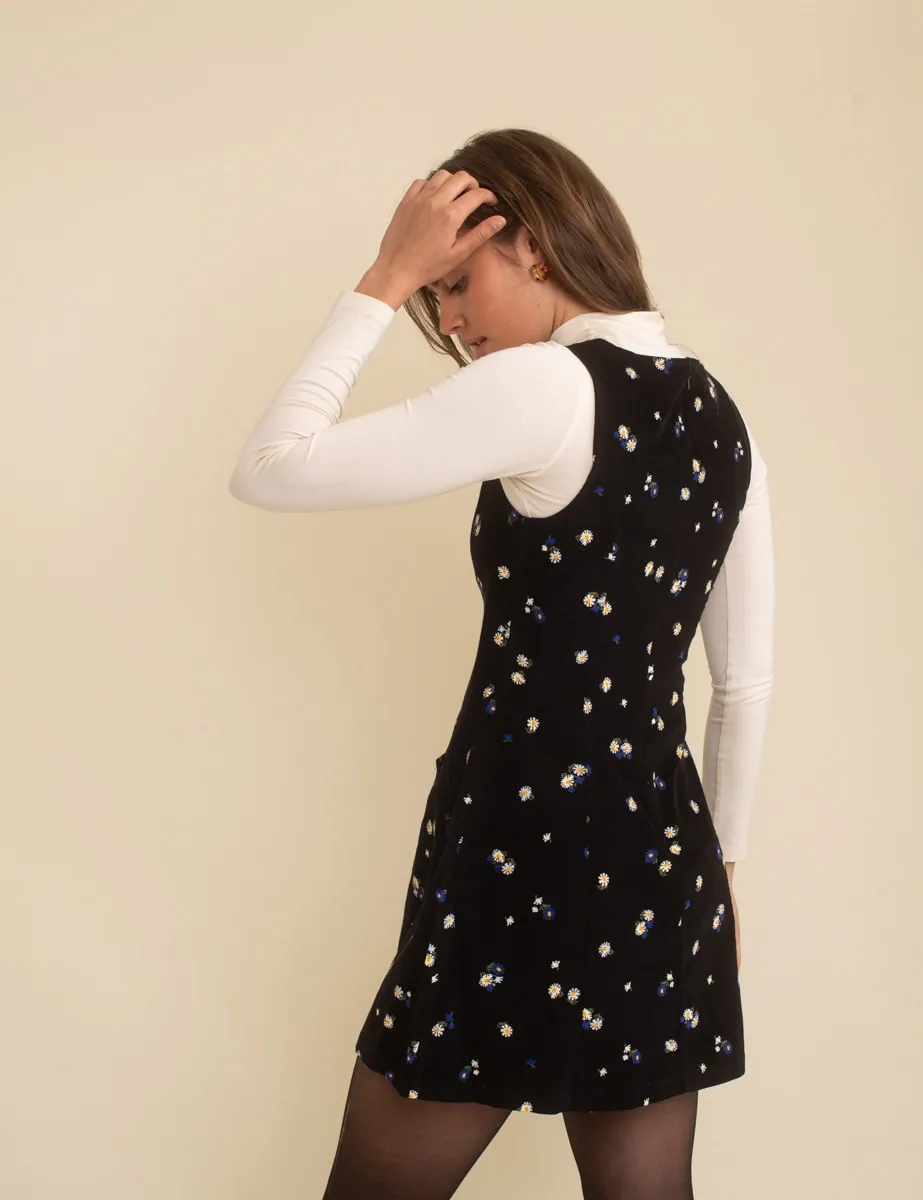 Black Cord Floral Boston Mini Shift Dress sold by Nobody's Child product image thumbnail 4