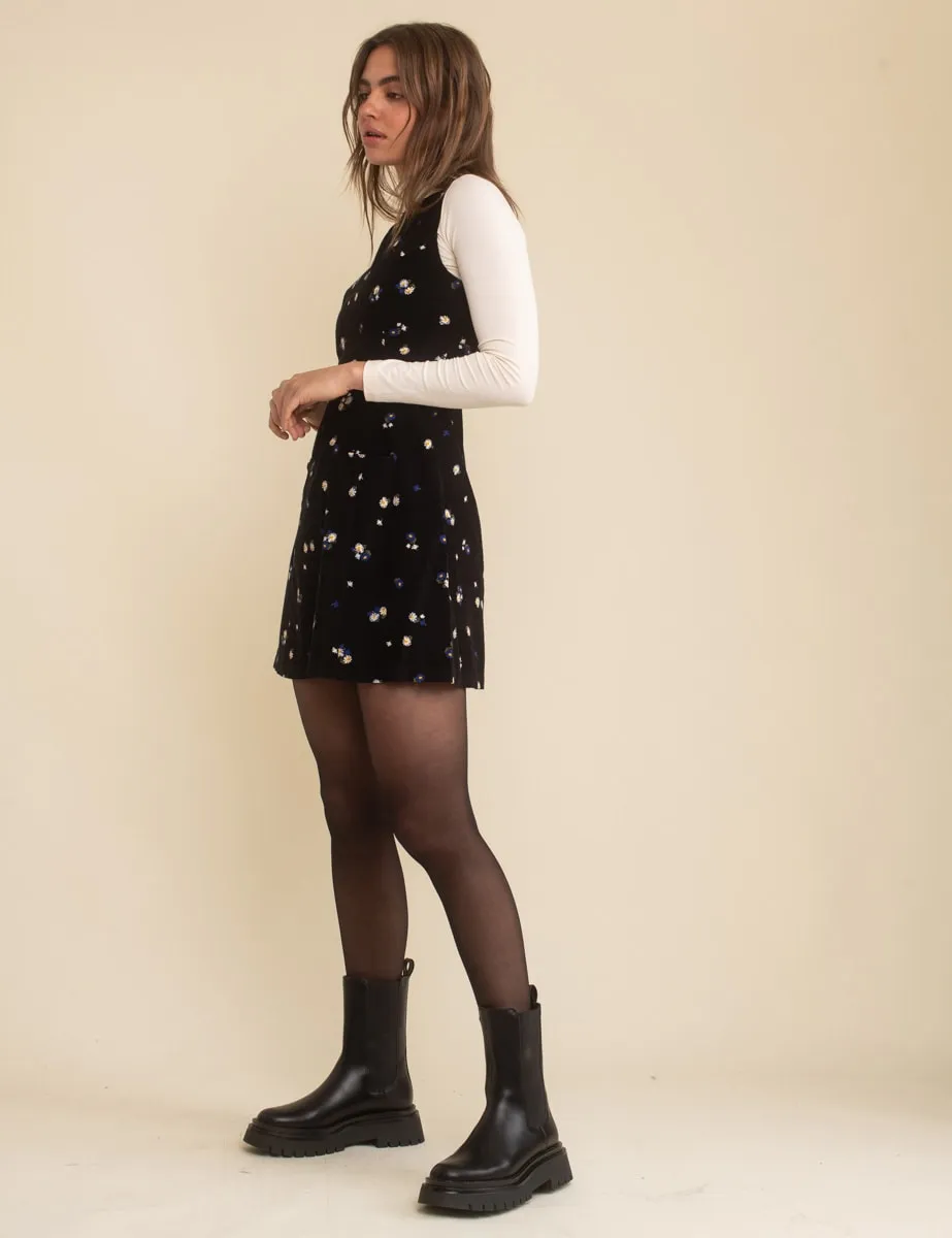 Black Cord Floral Boston Mini Shift Dress sold by Nobody's Child product image thumbnail 3