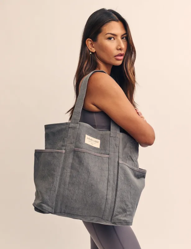 Grey Washed Canvas Tote Bag sold by Nobody's Child