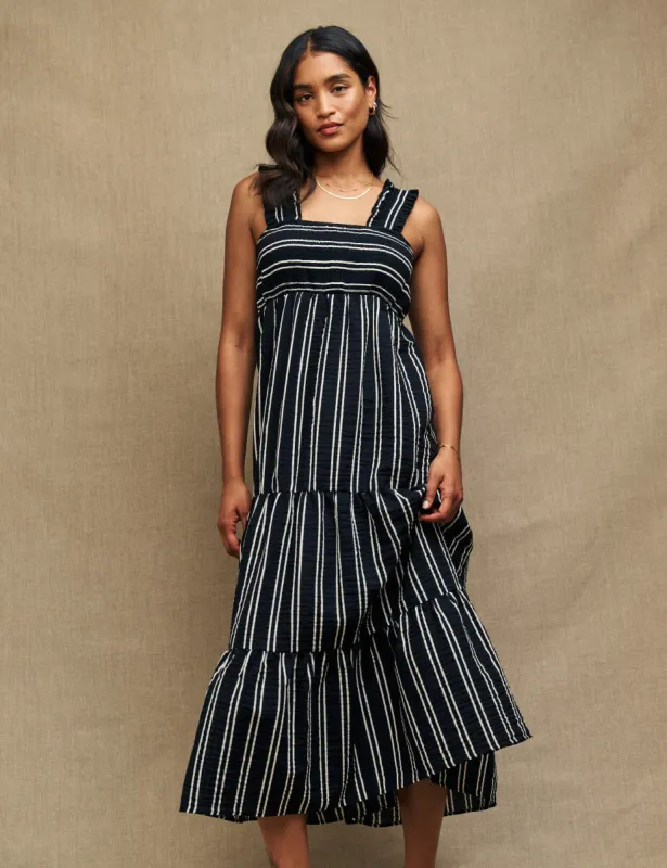 Black & White Stripe Maya Midaxi Dress sold by Nobody's Child