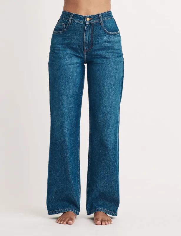 Mid Wash Relaxed Straight Jeans sold by Nobody's Child