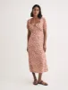 Pink Ditsy Floral Prairie Milkmaid Midi Dress sold by Nobody's Child