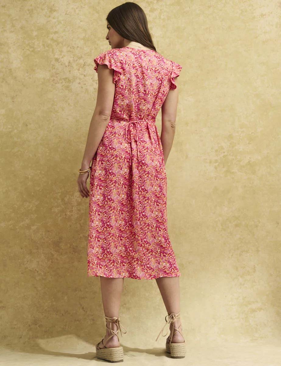Pink Watercolour Lily Midi Tea Dress sold by Nobody's Child product image thumbnail 2