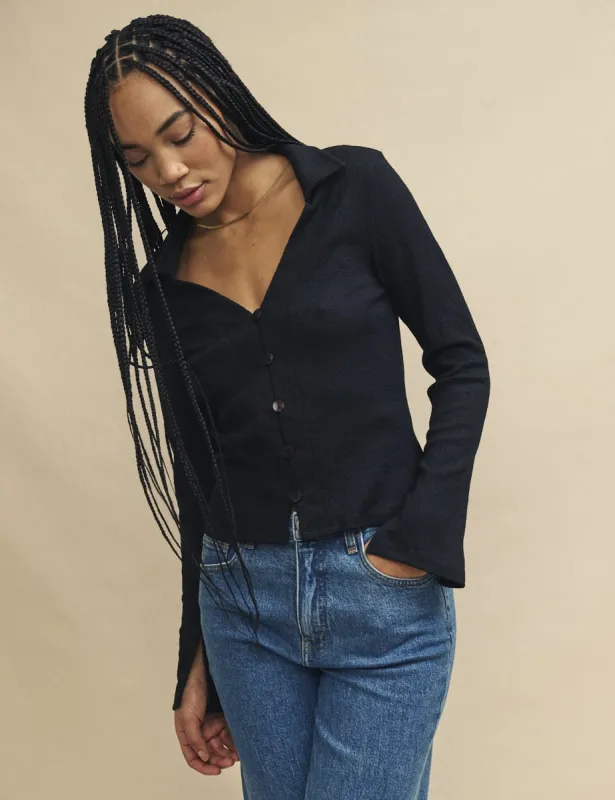 Black Long Sleeve Jersey Shirt sold by Nobody's Child