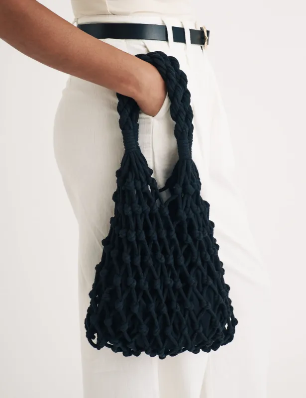 Black Macrame Mini Bag sold by Nobody's Child