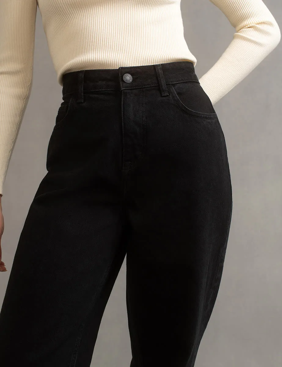 Black Wide Leg Denim Jeans sold by Nobody's Child product image thumbnail 3