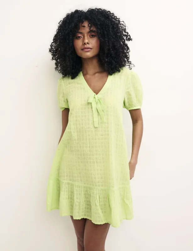 Neon Green Lupin Smock Mini Dress sold by Nobody's Child
