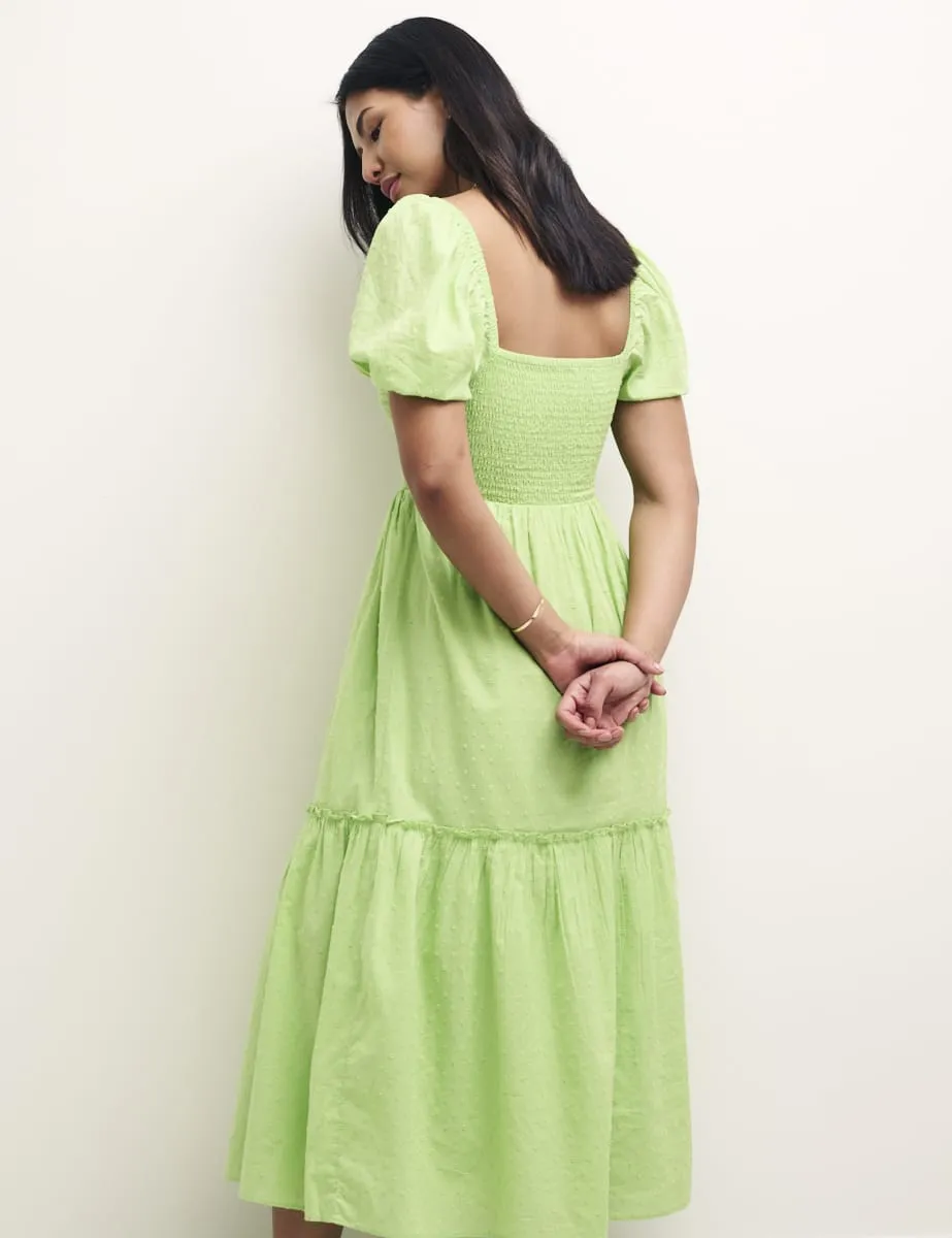 Green Puff Sleeve Tallulah Midi Dress sold by Nobody's Child product image thumbnail 4