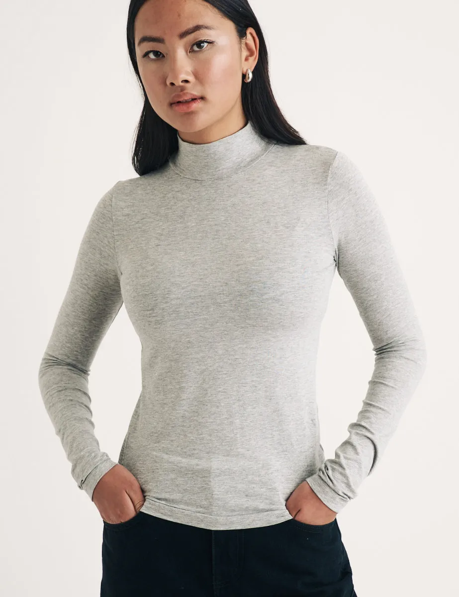 Grey Funnel Neck Long Sleeve Top sold by Nobody's Child product image thumbnail 3