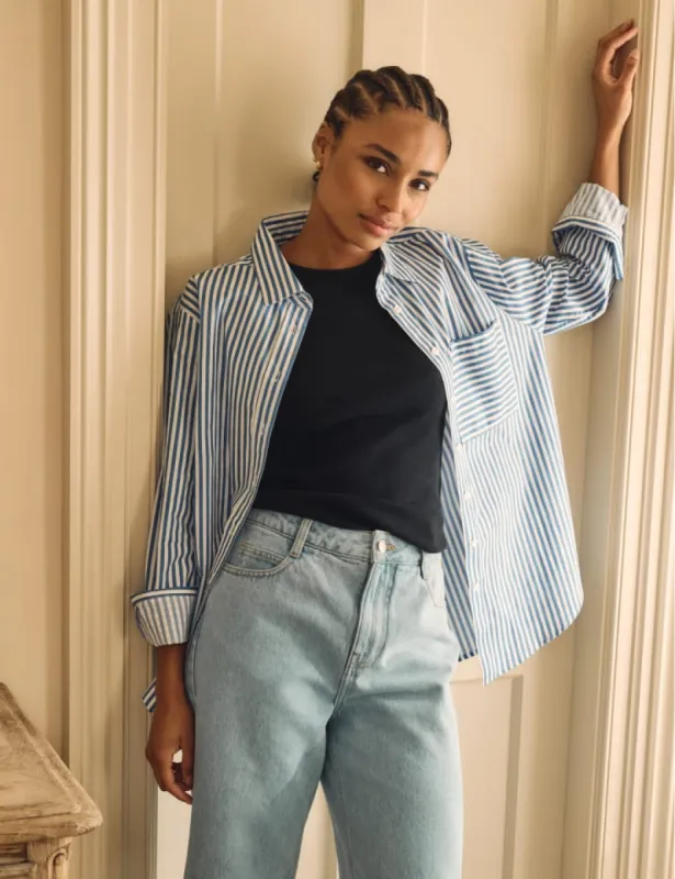 Blue Stripe Button Down Collar Shirt sold by Nobody's Child