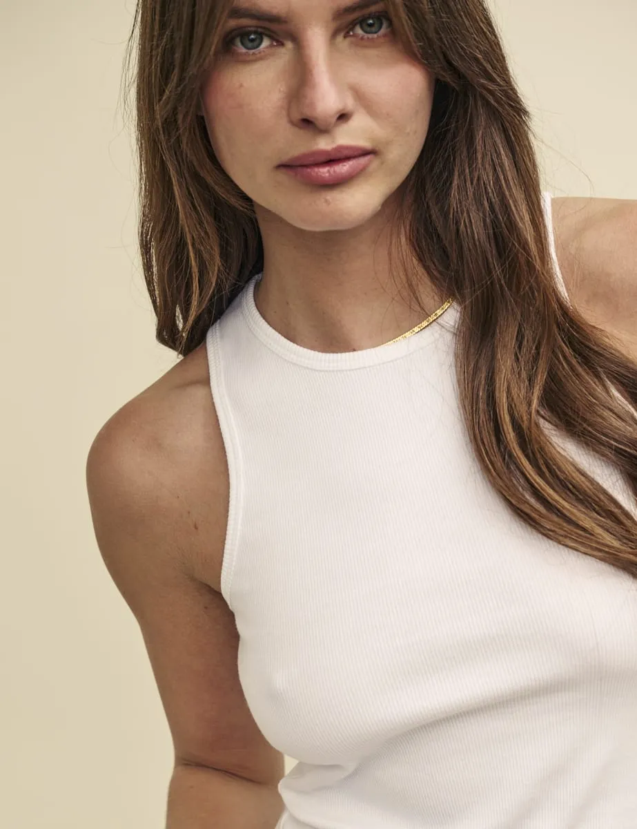 White Racer Jersey Tank Top sold by Nobody's Child product image thumbnail 2