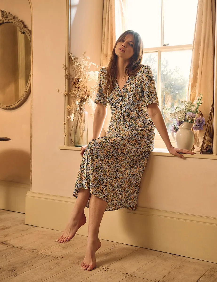 Wildflower Print Alexa Midi Tea Dress sold by Nobody's Child