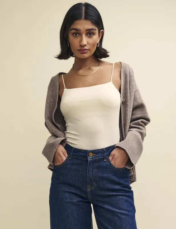 Cream Jersey Strappy Cami Top sold by Nobody's Child