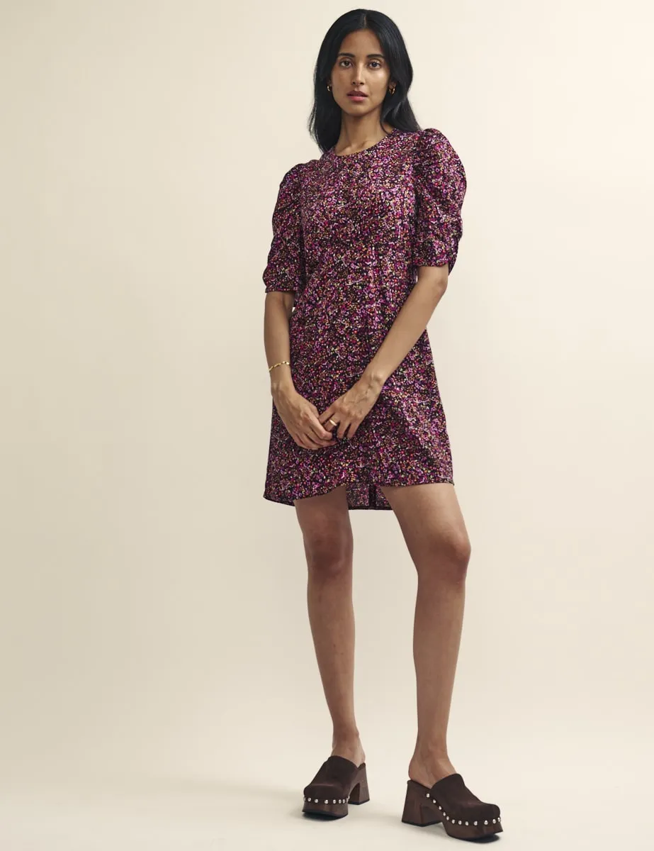 Purple Ditsy Floral Evie Mini Dress sold by Nobody's Child product image thumbnail 2