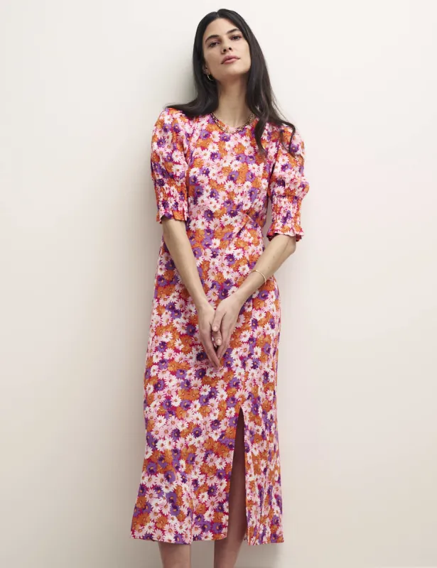 Pink Daisy Print Luna Midi Dress sold by Nobody's Child