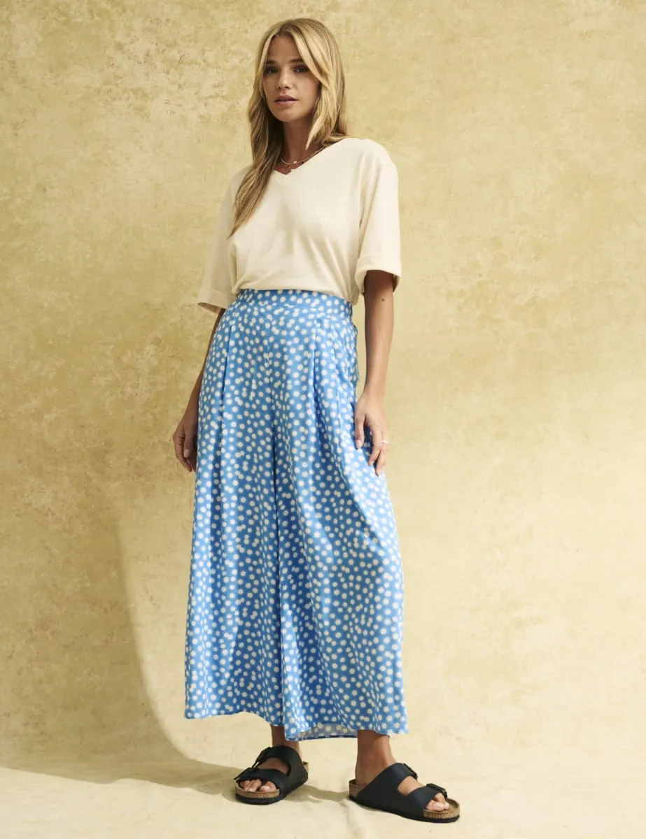 Blue Ditsy Daisy Floral Zeena Trouser sold by Nobody's Child product image thumbnail 2
