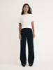 Black High Rise Wide Leg Jeans sold by Nobody's Child