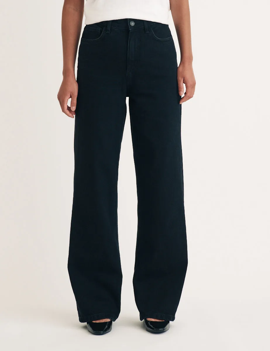 Black High Rise Wide Leg Jeans sold by Nobody's Child product image thumbnail 2