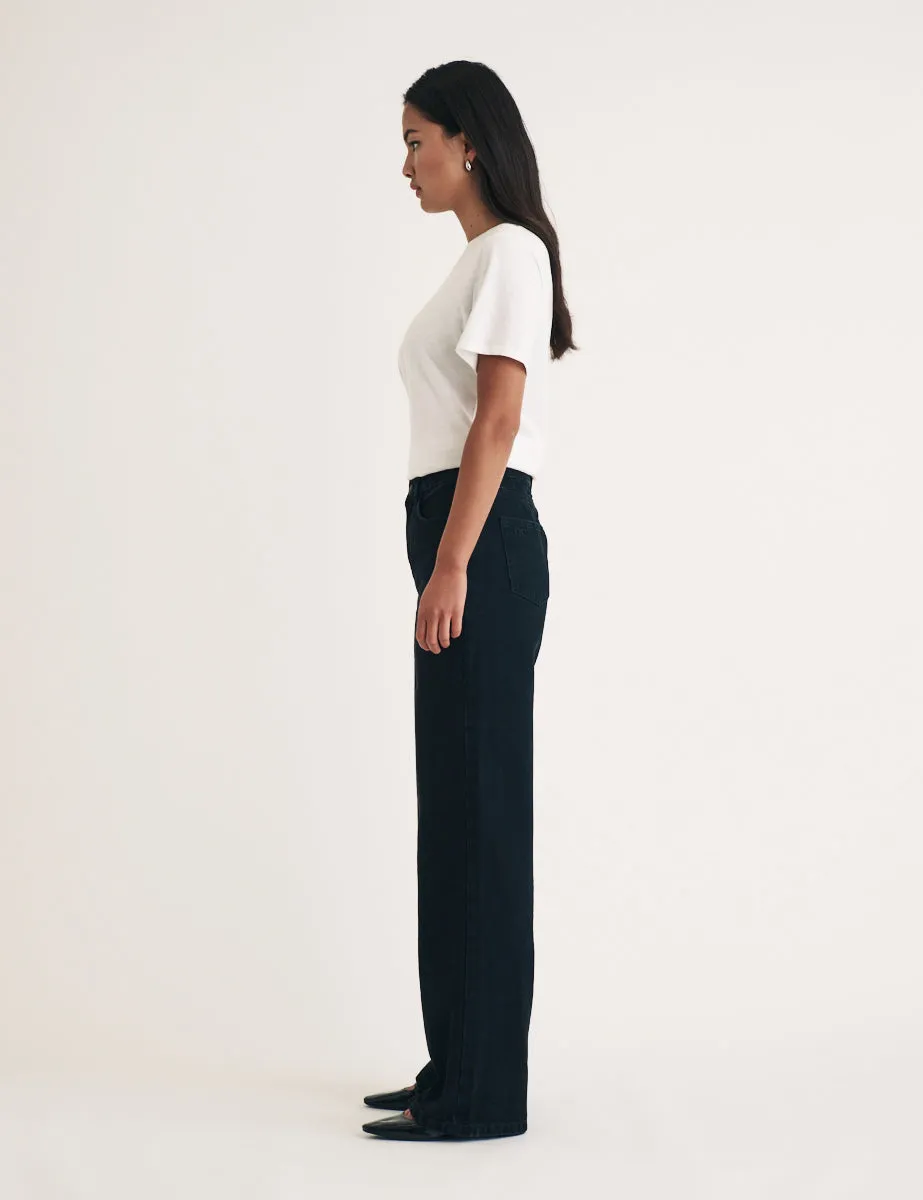 Black High Rise Wide Leg Jeans sold by Nobody's Child product image thumbnail 3