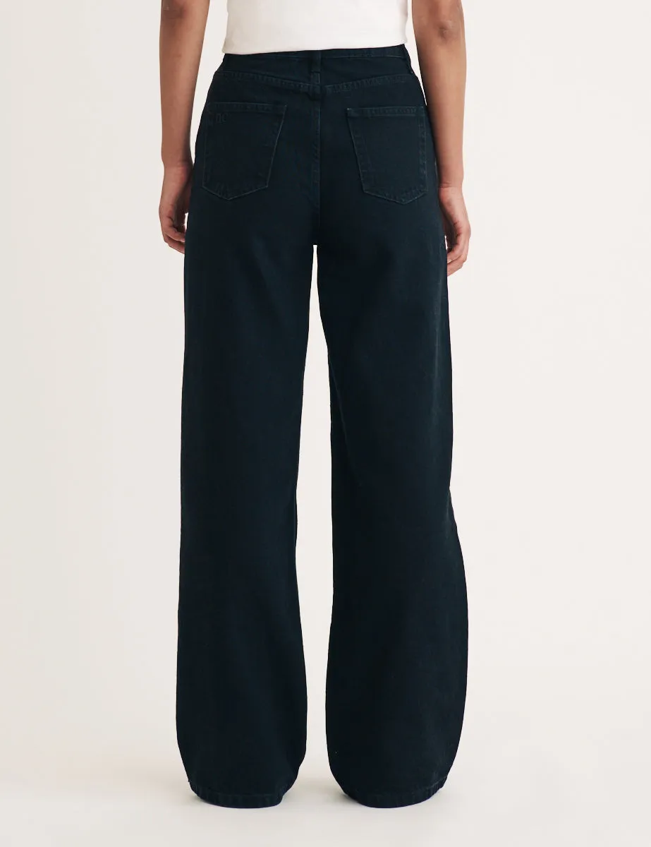 Black High Rise Wide Leg Jeans sold by Nobody's Child product image thumbnail 5