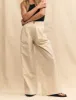 Beige Pleated Wide Leg Ava Trousers sold by Nobody's Child