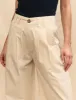 Beige Pleated Wide Leg Ava Trousers sold by Nobody's Child