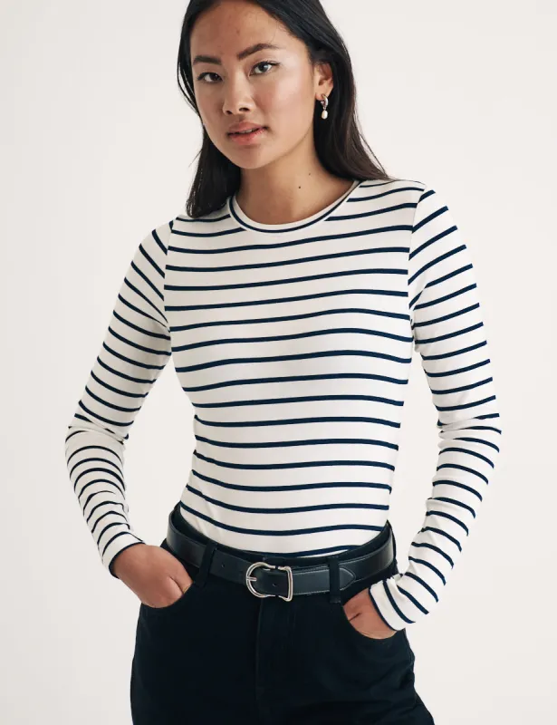 Black and White Stripe Long Sleeve T-Shirt sold by Nobody's Child