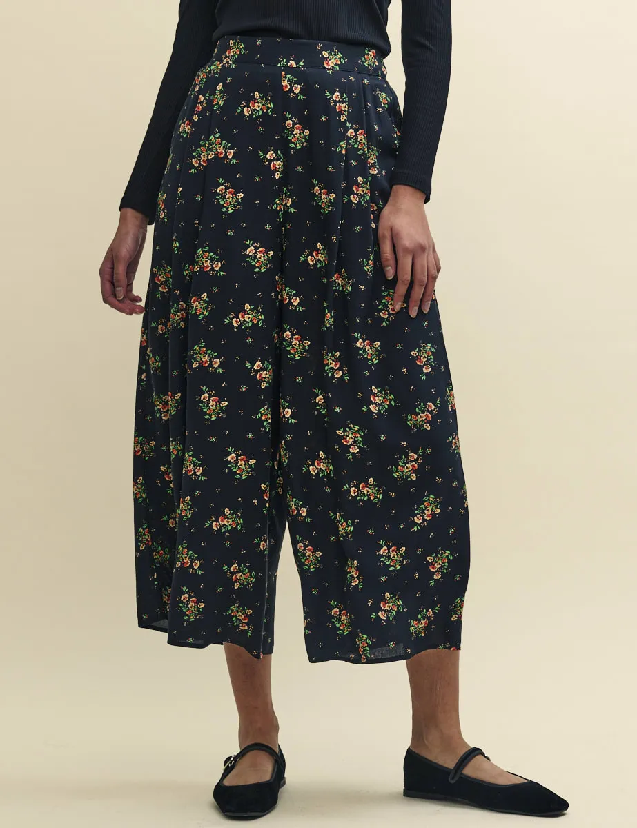 Black Wildflower Wide Leg Zeena Trousers sold by Nobody's Child product image thumbnail 4