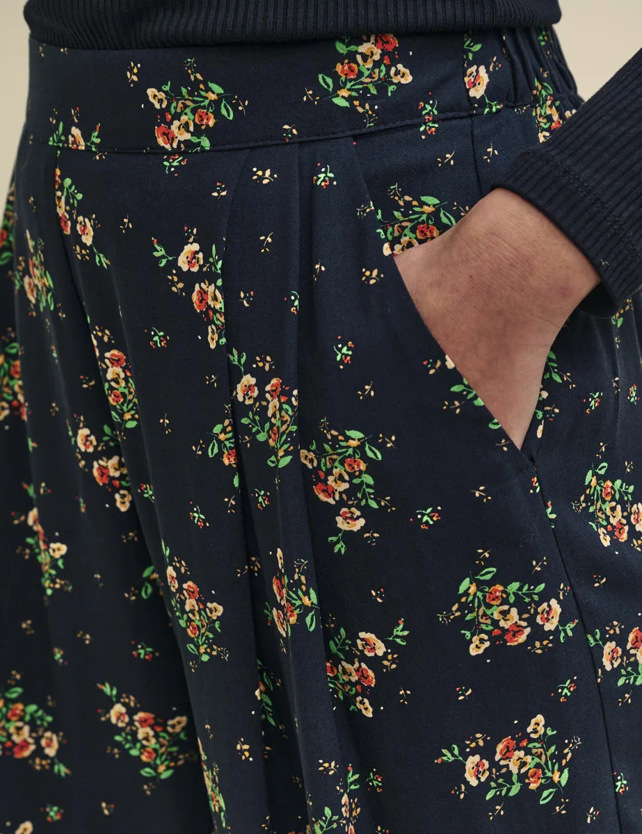 Black Wildflower Wide Leg Zeena Trousers sold by Nobody's Child product image thumbnail 2