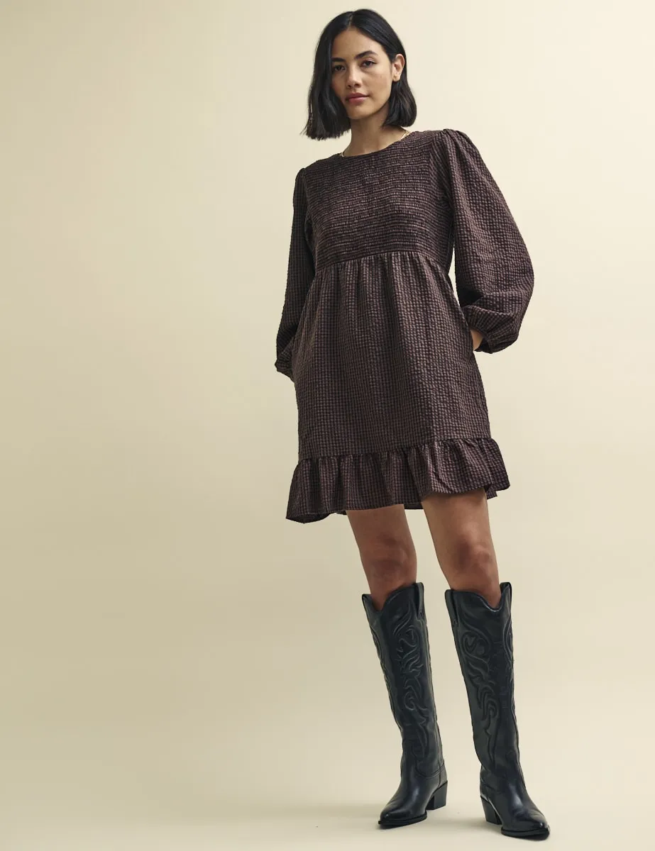 Brown Check Kelsie Mini Dress sold by Nobody's Child